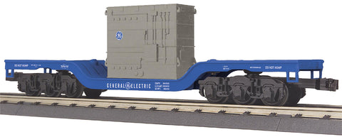30-76931 - General Electric O Gauge RailKing Dep. Center Flat Car w/Transformer Load