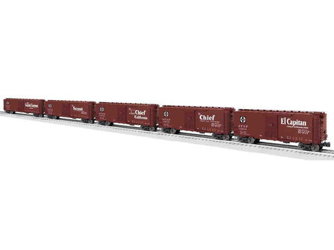 6-81605 - AT&SF Map & Slogan Scale PS-1 Boxcar 5-Pack
