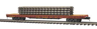 20-95143 - Alaska 60' Flat Car w/(4) ScaleTrax 10" Straights