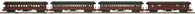 20-62102 - O Scale Premier Strasburg 4-Car 64’ Woodsided Passenger Coach Set