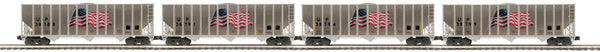 20-92393 - Union Pacific 4-Car Coke Hopper Car Set - Union Pacific (Plated)