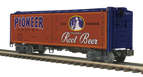 20-94840 - O Scale Premier Pioneer Valley Root Beer 40’ Steel Sided Reefer Car
