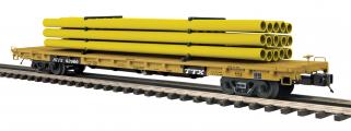 20-95558 - TTX 60’ Flat Car w/Pipe Load (Yellow)