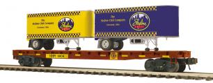 20-95588 - Flat Car w/(2) Skyline Chili PUP Trailers - Indiana & Ohio (Dixie Union) No. 9904