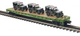 20-95675 - U.S. Army Flat Car w/(3) Willy’s Transport Vehicles - MASH