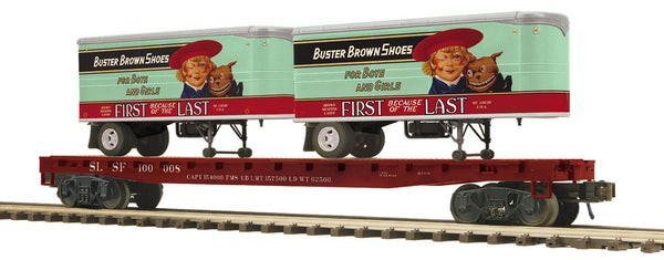 20-95716 - Frisco O Scale Premier Flat Car w/(2) PUP Trailers