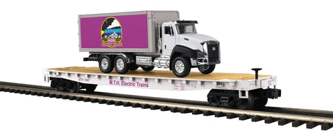 20-95862 - O Scale Premier MTH Electric Trains Flat Car with Box Truck