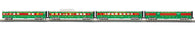 30-68286 - O Gauge RailKing Christmas 4-Car 60’ Streamlined Passenger Set w/LED Lights