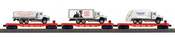 30-70150 - Donald J. Trump 3-Car Flat Car w/ Truck Load Set