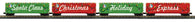 30-70151 - O Gauge RailKing Christmas 4-Car 50’ Double Door Plugged Boxcar Set With LED Lights Set