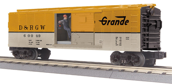 30-71242 - O Gauge RailKing Denver Rio Grande Operating Box Car w/Signal Man