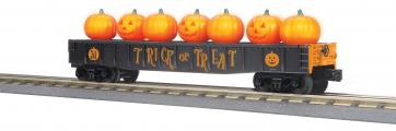 30-72243 - Halloween Gondola Car w/Flickering Lighted Jack-O-Lanterns - Halloween (Black) No. 31