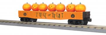 30-72244 - Halloween Gondola Car w/Flickering Lighted Jack-O-Lanterns - Halloween (Orange) No. 31