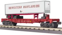 30-76611 - Western Maryland Flat Car w/40' Trailer
