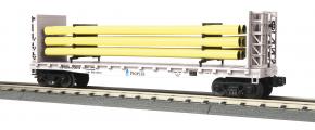 30-76715 - Peoples Gas Flat Car with Bulkheads & Pipe Load