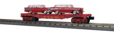 30-76874 - Union Pacific Flat Car w/(2) ‘57 Chevy Nomads (Red)