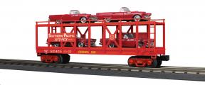 30-76877 - Southern Pacific Auto Carrier Flat Car w/(4) ‘55 Ford Thunderbirds
