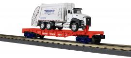 30-76928 - O Gauge RailKing Flat Car with Garbage Truck