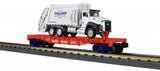 30-76928 - O Gauge RailKing Flat Car with Garbage Truck