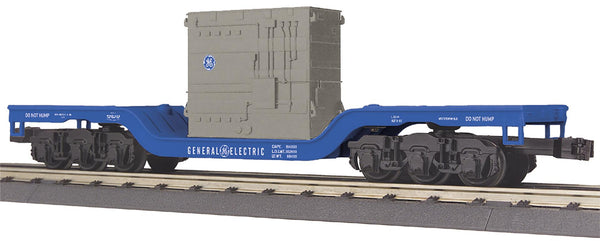 30-76931 - General Electric O Gauge RailKing Dep. Center Flat Car w/Transformer Load