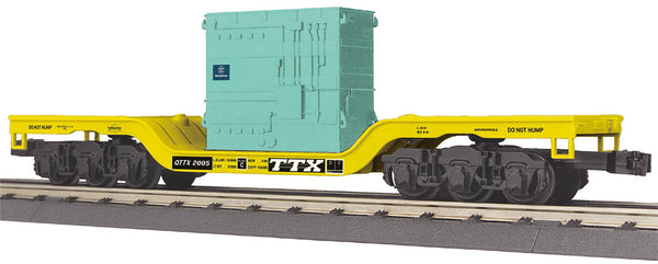 30-76935 - TTX O Gauge RailKing Dep. Center Flat Car w/Transformer Load