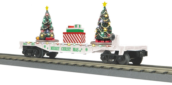 30-76944 - O Gauge RailKing Christmas Flat Car w/Lighted Christmas Trees