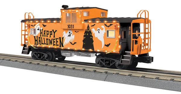 30-77411 - O Gauge Halloween Extended Vision Caboose with LED Lights
