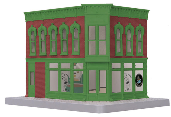 30-90061 - Coffee Shop Opposite Corner Building w/Blinking Sign