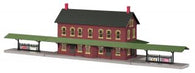 30-90094 - Dark Red Stone Passenger Station w/dual Platforms