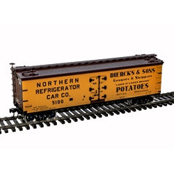 3001683 - 40' WOOD REEFER DIERCKS AND SONS POTATOES (NRCC) 5100, 5105 (YELLOW/BLACK/BROWN) - 3RL