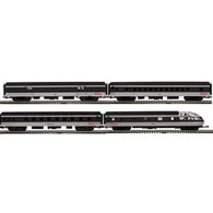 3001949 - O PREMIER 70' STREAMLINE PASSENGER CANADIAN NATIONAL 4 CAR SET [BAGGAGE #9109, SLEEPER-BUCKLEY BAY, COACH #5407, SKYTOP OBSERVATION-FUNDY] (BLACK/WHITE/RED) - 3RL