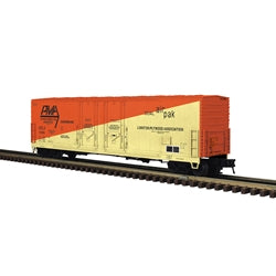 3001990 - O MASTER 53' EVANS DOUBLE PLUG DOOR BOX CAR USLX - PLYWOOD MARKETING ASSOCIATES 10068, 10163 (ORANGE/CREAM) - 3RL