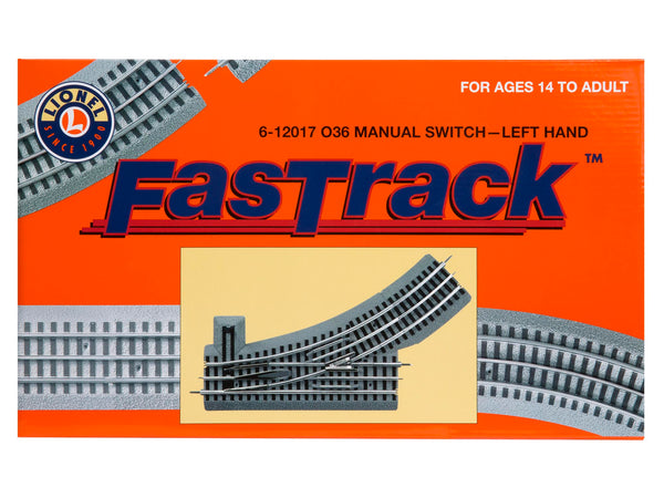 6-12017 - O36 Manual Switch - LEFT Hand ( LH ) - Lionel FASTRACK