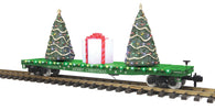70-76074 - G Gauge RailKing One Gauge Christmas Flat Car w/Lighted Christmas Trees