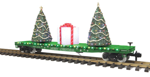 70-76074 - G Gauge RailKing One Gauge Christmas Flat Car w/Lighted Christmas Trees
