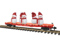 70-76076 - G Gauge RailKing One Gauge Christmas Flat Car w/Lighted Snowmen