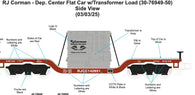 30-76950 - O Gauge RailKing RJ Corman Dep. Center Flat Car w/Transformer Load
