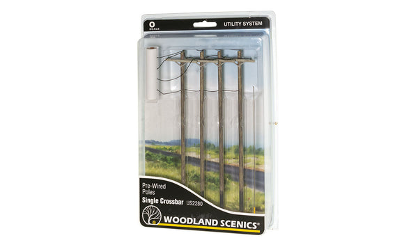 us2280 - Pre-Wired Poles - Single Crossbar - O Scale