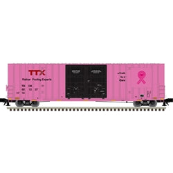 3003091 - O MASTER GUNDERSON 60' HY-CUBE BOX CAR TTX (ON TRACK FOR A CURE) 661307 (PINK/BLACK) - 3RL