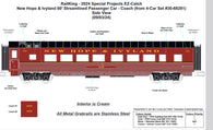 30-68281 - New Hope & Ivyland O Gauge RailKing 4-Car 60’ Streamlined Passenger Set