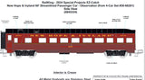 30-68281 - New Hope & Ivyland O Gauge RailKing 4-Car 60’ Streamlined Passenger Set