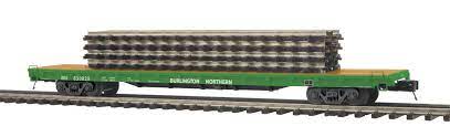 20-95144 - Burlington Northern 60' Flat Car w/(4) ScaleTrax 10" Straights