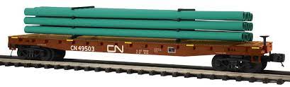 20-95561 - Canadian National 60’ Flat Car w/Pipe Load (Green)